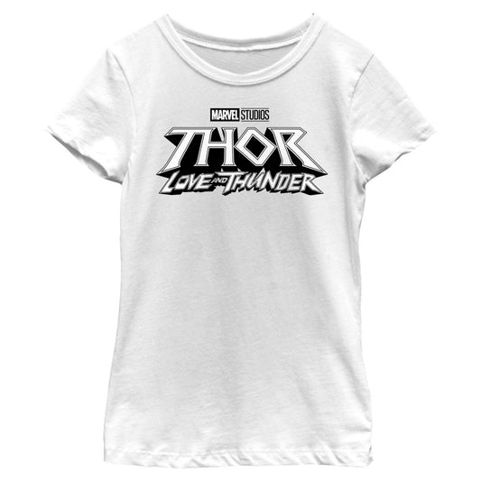 Girl's Marvel White Logo T-Shirt